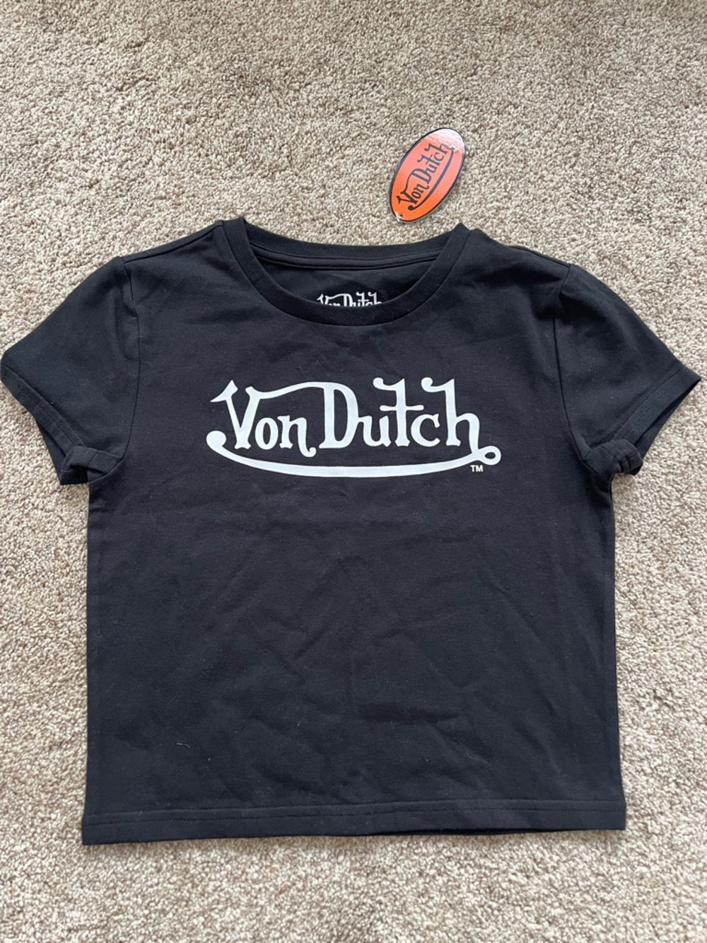 Von Dutch Black Baby Tee with White Logo - Kids